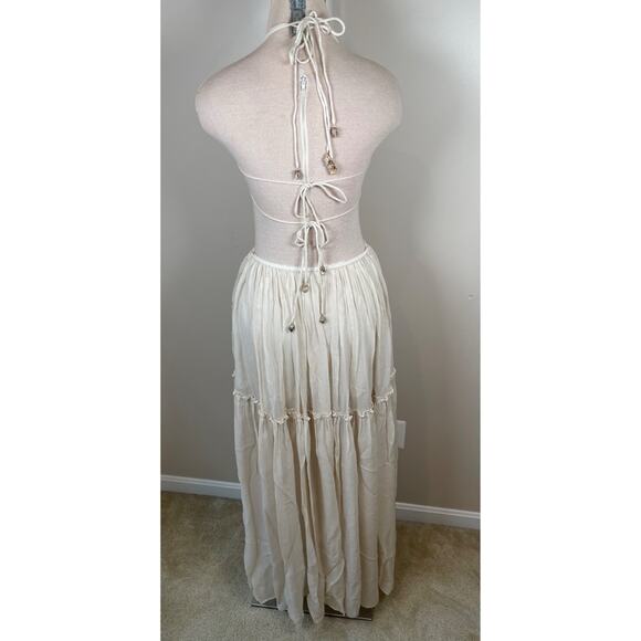 Ixiah Mona Crochet Floral Cutout Ivory White Maxi Dress Size 4 - Picture 10 of 11